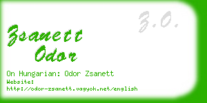 zsanett odor business card